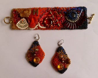 Earrings at Bollywood bracelet and necklace