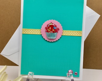 Cupcake Note Card, Birthday Card, Greeting Card, Cupcake Lovers Card, Blank Note Card