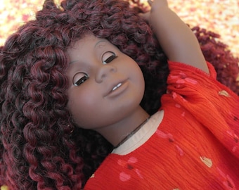 Hand sewn OOAK AA American girl doll wig