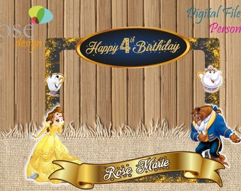 Beauty and the Beast Photo Booth / Birthday / Backdrops / Beauty and the Beast Photo Booths / beast Party / Beauty and Beast Selfie Frame