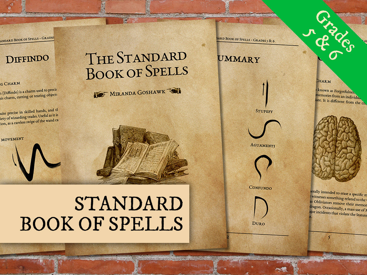 Harry Potter Standard Book of Spells Printable Standard Book