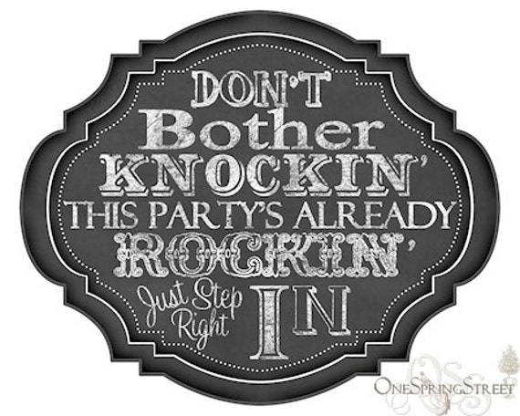 Items similar to Chalkboard Party Sign,Birthday,Door,Printable Party ...