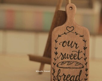 Dollhouse Accessories - Vintage Wooden tray , handmade wooden Rustic tray,Wooden Vintage tray