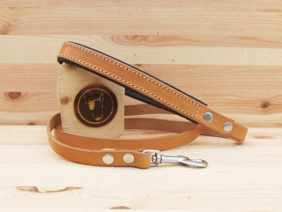 Tan Leather Dog Leash, Custom Lenght and Width, Walking Dog Leash, Handmade Dog Leash, Dog Leash, Simple Dog Leash, Comfort Soft Dog Lead