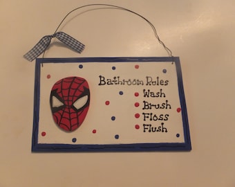 Spiderman Bathroom Wall Hanging