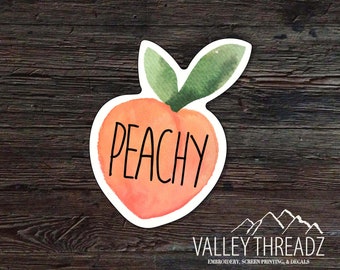 Peachy Decal - Peach Vinyl Sticker - Watercolor Peach Decal - Car Window Decal - Stickers - Car Decal - Laptop Sticker - Tumbler Decal
