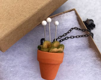 Succulent Pincushion Necklace