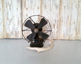 Vintage Fan, Polar Cub Fan, TINY Fan, Rare Small Antique Fan, Cast Iron Fan, Retro Fan, Primitive Fan
