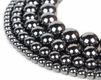Hematite Beads 4mm 6mm 8mm 10mm 12mm Loose Gemstone Round 15.5" Full Strand Wholesale