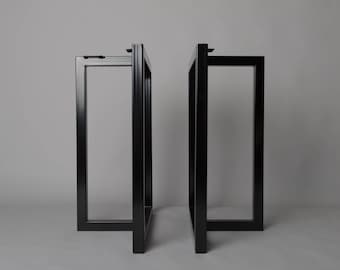 2x pied de table HWC-H33, pour table basse, banc, cadre de table, industriel 37x40cm - noir