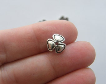 14 Flower bead caps antique silver tone FS147