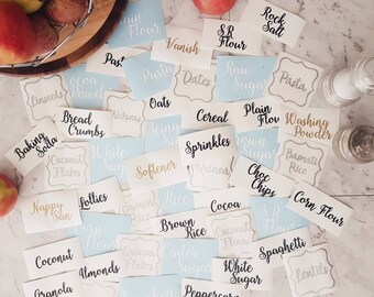 Custom set of Large Kitchen Labels - Many styles available.