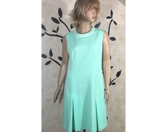Womens dress, Evening dress, Teal dress, Mint Green dress, 1960's dress, Summer dress, Vintage dress