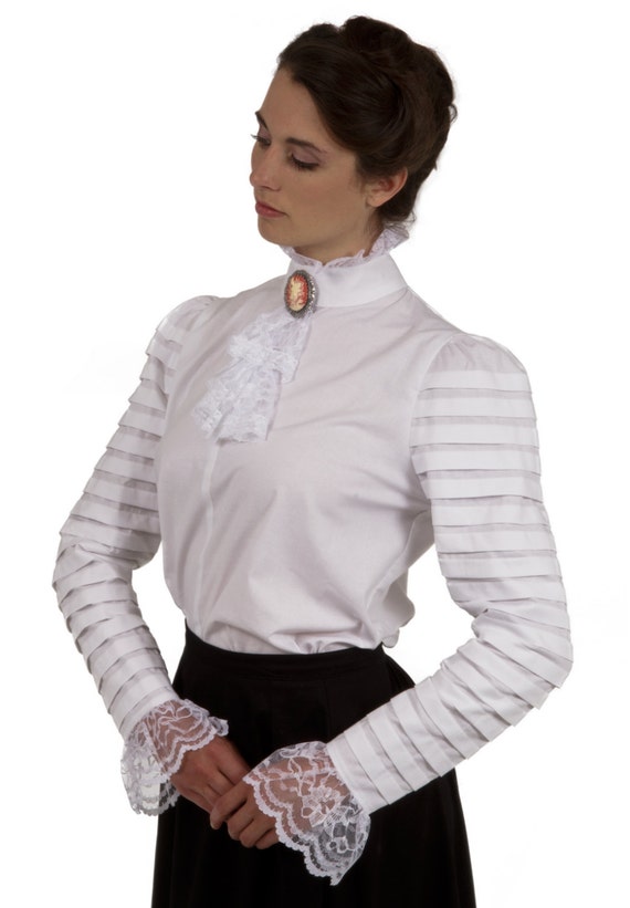 1900s Edwardian Style Blouses, Tops & Sweaters