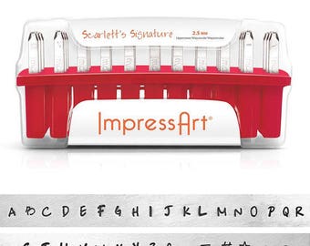 Metal Stamping Kit Metal Stamps Uppercase Letters 2.5mm Stamps Scarletts Signature Impressart Kit Metal Punch Alphabet Stamps Set