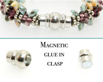 Glue in magnatic Clasp in, ideal for Kumihimo!