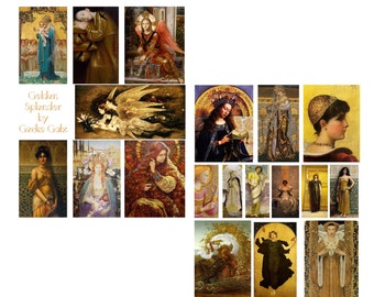 Golden Splendor digital collage set