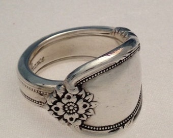 Spoon Ring "Rememberance" Size 6 to 12 Choose Your Size Vintage Silverplate Silverware Jewelry
