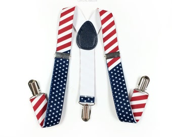 Kid's suspenders, American Flag Suspenders, Toddler's Suspenders, USA suspenders, USA, Stars and Stripes, USA Flag, Flag Clothing Suspenders