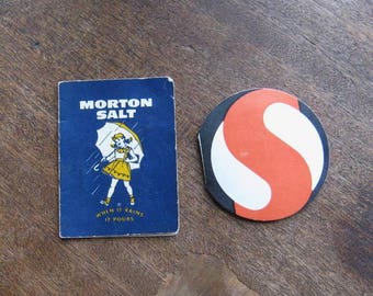 3 Vintage '50s Sewing Needle Promos: Rare Vintage Morton's Salt Girl Needle Folder; Cragmont Soda/Safeway Needle Book + Home Life Insurance