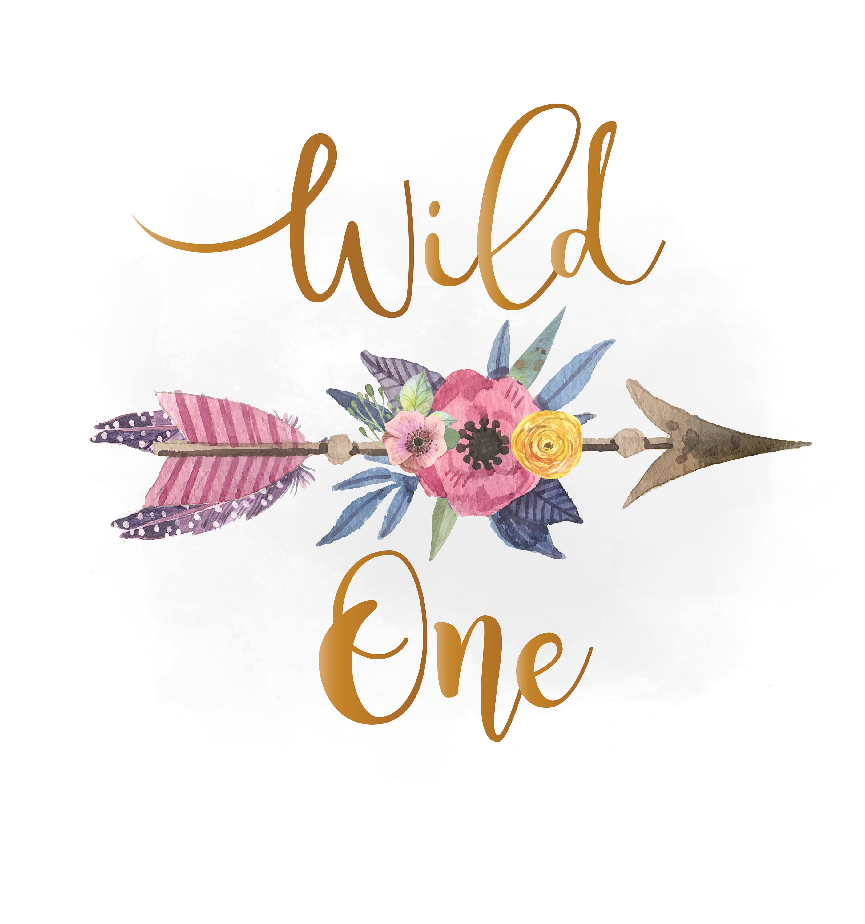 Download Wild one svg clipart Boho feathers arrow Clipart Cut File