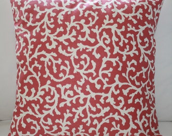 Pillow Cover - Waverly Pink Coral Cascade Pillow Cover 16x 16 inches