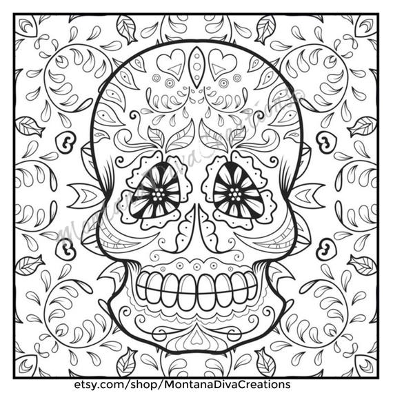 day of the dead sugar skull adult coloring book 20 images to color after immediate digital download coloring pages for halloween book 2 - Adult Coloring Books 2 day of the dead sugar skull adult coloring book 20 images to color after immediate digital download coloring pages for halloween book 2 - Adult Coloring Books 2