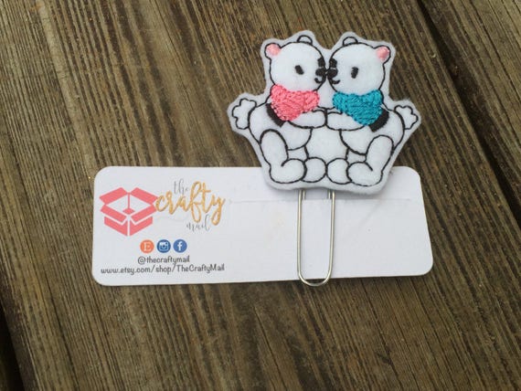 Kissing Bears Planner Clip/Planner Clip/Bookmark.