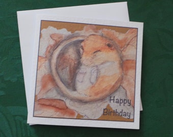 Animal Dormouse Cute Birthday Greeting Card / Wildlife Greeting Card / Dormouse Card / Artistic Watercolour Prints Greeting Cards / by Clare
