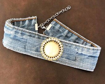 Denim choker