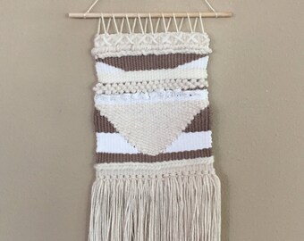 Beige Geometric Woven Wall Hanging
