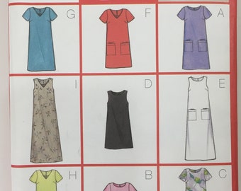 Butterick Pattern 6140 sz 20 22 24 Fast and Easy Misses or Petite 9 Dresses Uncut 2001