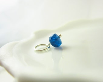 Caribbean Blue Apatite Pendant - Neon Blue Apatite Jewelry - Sterling Silver Charms - Healing Crystals and Stones - Small Gemstone Jewelry