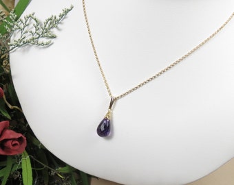 Amethyst Necklace, Purple Gemstone Necklace, February Birthstone, Amethyst Pendant Necklace In 14K Gold Filled, Keira's Crystal Creations