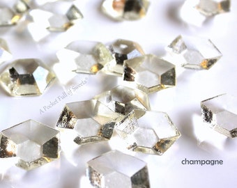 Edible Diamonds, Champagne Color, Wedding Cake Topper, Bride and Co, Cupcake Toppers, Sugar Gems, Edible Diamonds, Bling, Sugar Jewels