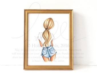 Solitude (Blonde or Brunette) (Fashion Illustration Print)