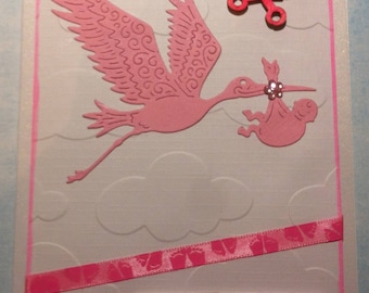 handmade "Congratulations" baby girl card