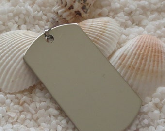 MT603 2 Stainless Steel Blank Dog Tag Stamping Pendants 49mm x 22mm