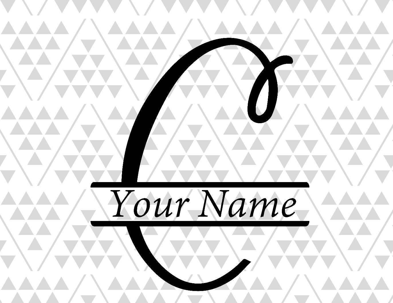 Download Monogram letter C Split letter C silhouette files digital