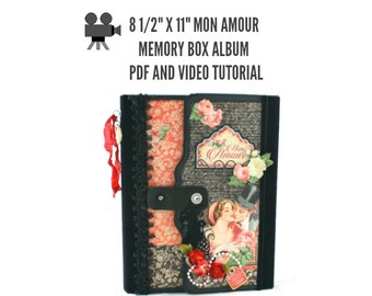 8 1/2" x 11" Mon Amour Scrapbook Album PDF and Video Tutorial