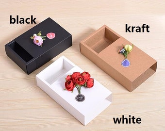Joy Size:15 size option black gift paper box ,white folding paper box for cosmetics,kraft Paper Sliding Boxes 15pcs