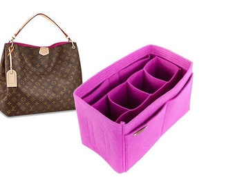 LV Delightful pm mm gm bag insert organizer with Ipad sleeve & removable compartments in FUCHSIA - Express shipping