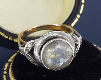 1930s Dutch Rose Cut Diamond Ring in Georgian Style
