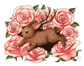 Jackalope art Print Art Print