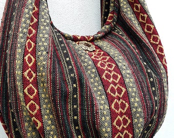 Handmade Woven Bag Handbags Purse Tote Thai Cotton Bag Hippie bag Hobo bag Boho bag Shoulder bag Women bag Everyday bag Short Strap (WF6)