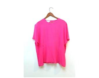 Hot Pink Silk Tshirt Blouse