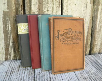 Shabby Book Stack. Set of four shabby religious or poetry books. Shabby book decor. library decor. home decor.cottage chic decor