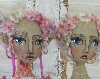 Online Class Art Doll Faces Tutorial Workshop Drawing Artful Faces On Flat Fabric Heads