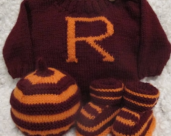 Hand knitted Harry Potter inspired Baby Set 0-3 months
