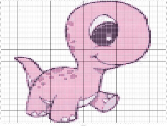 Items similar to Crochet Baby Dinosaur Chart, Crochet Colorwork Graphs ...